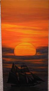 Voilier au couchant -20*40